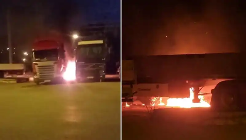 Park Halindeki Tırlara Açık Alanda Alevli Saldırı: Sebebi Ne?