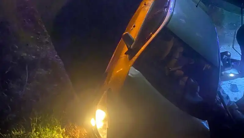 Adana'da Otomobil Devrildi: Şarampole Düşen Araçta İki Yaralı!